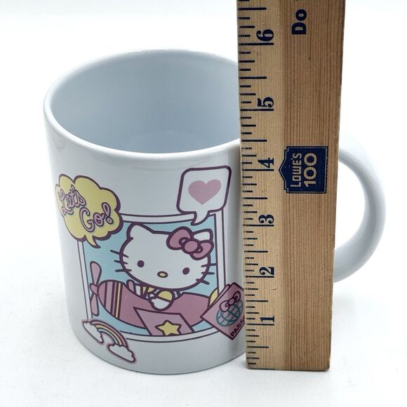 Hello Kitty Pilot In A Plane Lets Go Large 20 oz. Coffee Mug Sanrio Travel - Picture 8 of 9
